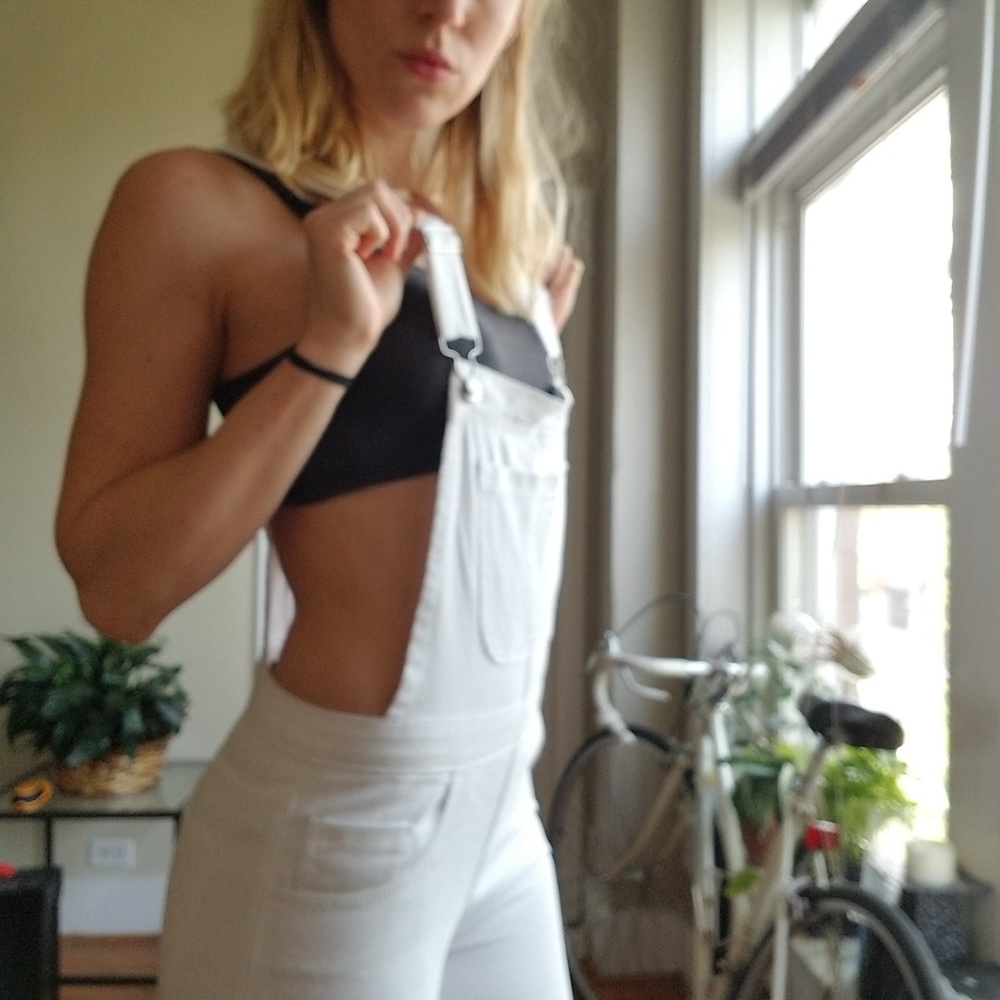 Brand New White Overalls Forever 21 SIZE SMALL